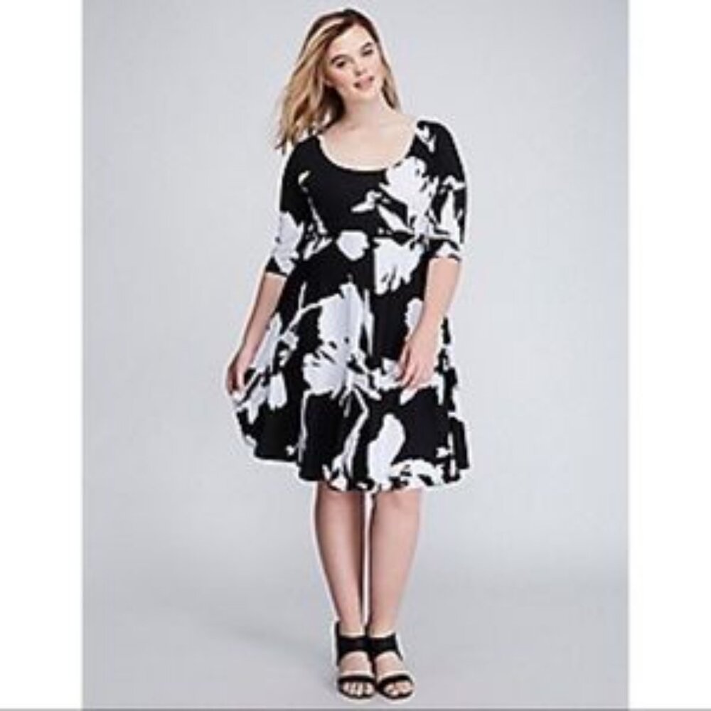 Lane Bryant Fit & Flare Scoop Neck Dress w/3/4 sleeves 20W